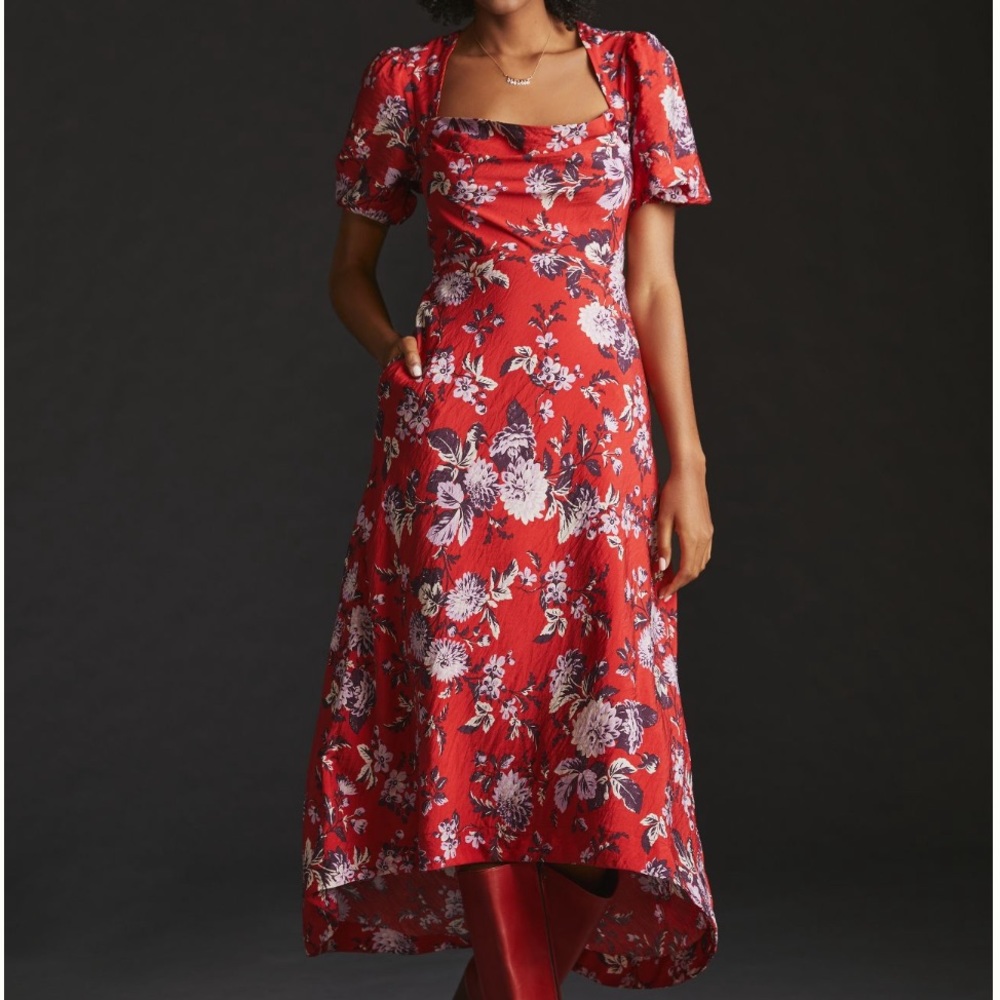 *Anthropologie Maeve Puff Sleeve Dress